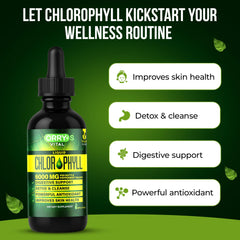120 servings packaging for Orry's chlorophyll drops