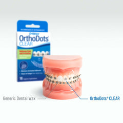 OrthoDots used with clear aligners for irritation relief