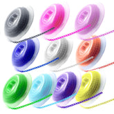 Orthodontic rubber chains in mixed colors (10-roll pack) - closed, short, long filaments