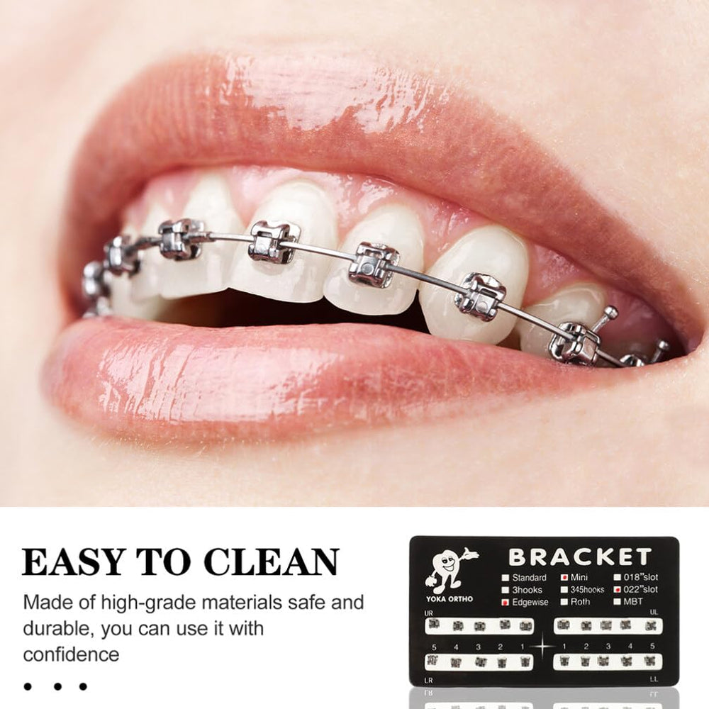 Side view of stainless steel orthodontic bracket