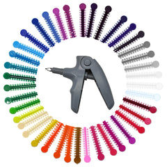 Orthodontic ligature ties kit with 1,040 multi-color bands