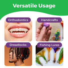 Neon braces rubber bands ready for orthodontic or hair use