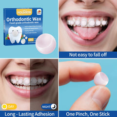 Applying orthodontic wax to braces by pinching and pressing
