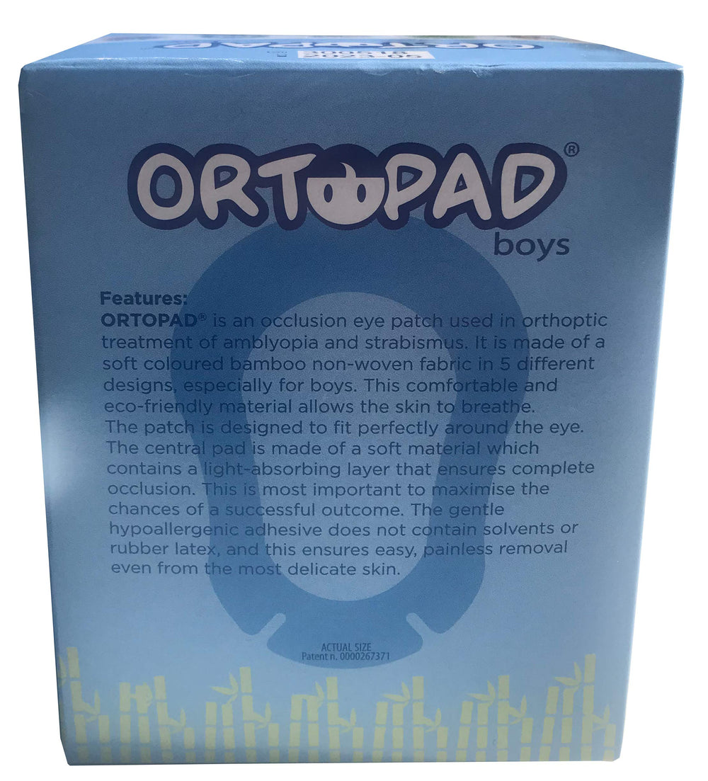 Ortopad Bamboo Boys Eye Patches Dirt Bikes design – medium size, 2-4 years
