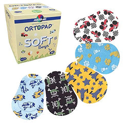 Ortopad Soft Bamboo Boys Eye Patches, Junior Size (0-2 yrs), 50 patches per box, textured accents