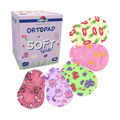 Ortopad Soft Bamboo Girls Eye Patches – 50-count Box, Medium Size, Textured Accents