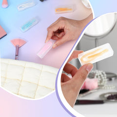 Angled silicone surface secures contact lenses on remover