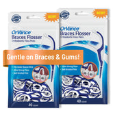 Front view of OrVance Braces Flosser Pack 2 with 40-count each