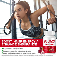 O.SECERT Beet Root Capsules closeup reveals smooth capsules for endurance-friendly routines.