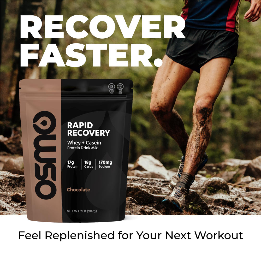 Osmo Rapid Recovery chocolate caffeine boost supports alertness during recovery sessions