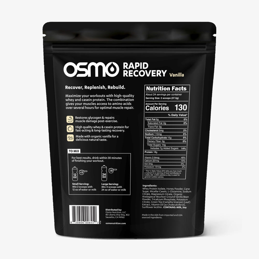Serving suggestion for Osmo Rapid Recovery vanilla