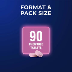 Assorted Ostelin Berry flavor chewable tablets on white background