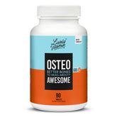 Osteo Awesome bottle and capsules on a clean background