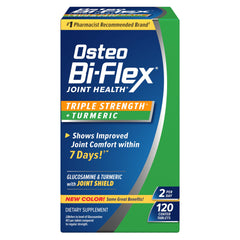 Osteo Bi-Flex Triple Strength Glucosamine with Turmeric bottle on white background