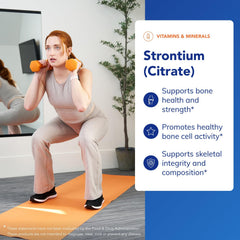 Diagram showing osteoblast and osteoclast balance with strontium