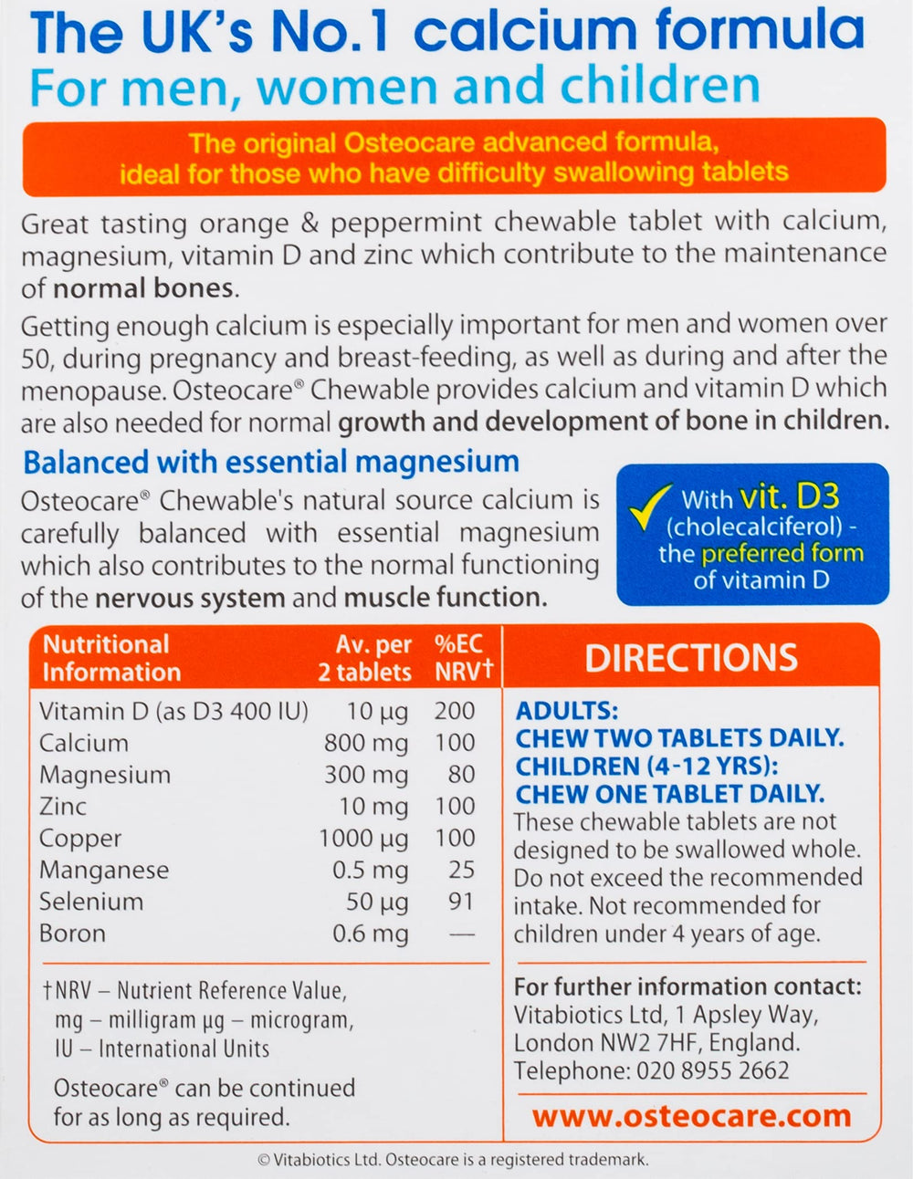 Osteocare Chewable bottle packshot