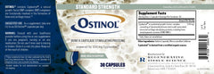 Six Ostinol capsules displayed to represent a 30-count bottle
