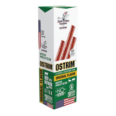 Ostrim Original pack-shot highlighting a convenient high-protein snack on the go.