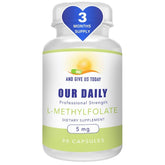 Bottle of Our Daily Vites L-Methylfolate 5 mg vegetarian capsules