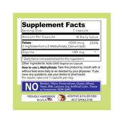 Gluten-free, non-GMO, vegetarian L-Methylfolate capsules