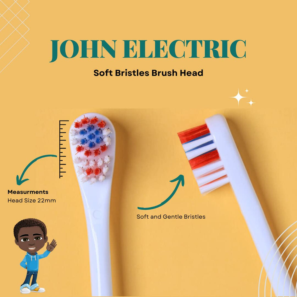 End-on view highlighting the on/off button of the red toothbrush