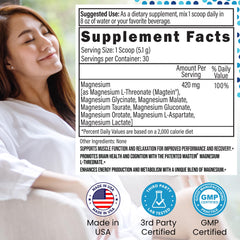 Unflavored magnesium complex powder designed for easy mixing