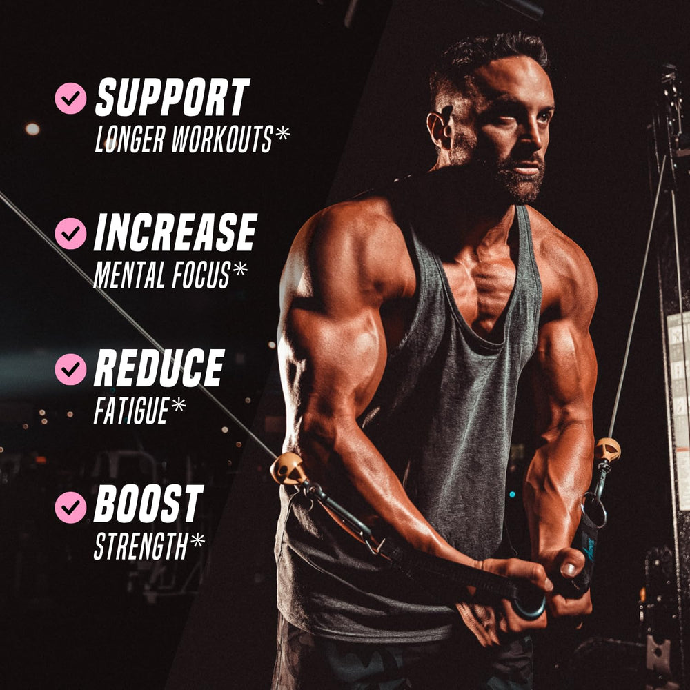 Outwork Nutrition non-stim preworkout scoop in hand for easy measurement and steady energy