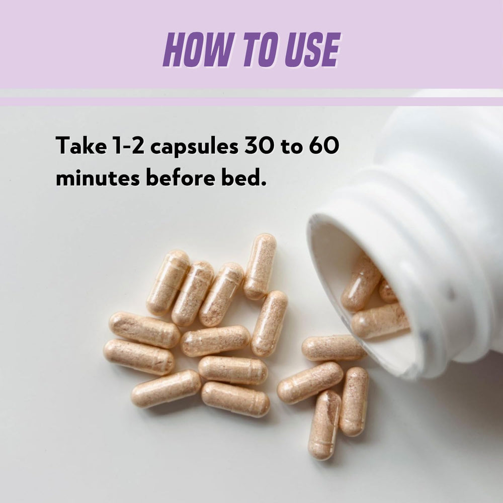 Sleep aid capsules arranged neatly