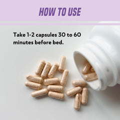 Sleep aid capsules arranged neatly