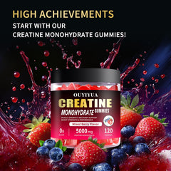 Rear nutrition label on OUYIYUA Creatine Monohydrate Gummies bottle