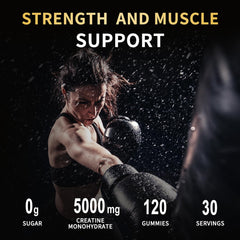 Vegan and sugar-free labeling on OUYIYUA Creatine Monohydrate Gummies