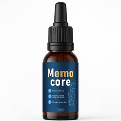 Bottle of oviaapo Memocore Memory Drops with Lemon flavor and Ginkgo Biloba