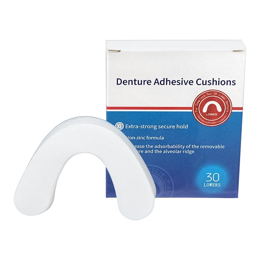 Close-up of white denture cushion material