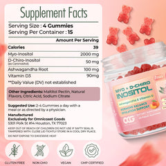 Ovulation support gummies with Myo-Inositol, D-Chiro Inositol and Ashwagandha