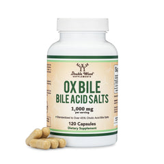 Ox Bile supplement bottle labeled No Gallbladder by Double Wood