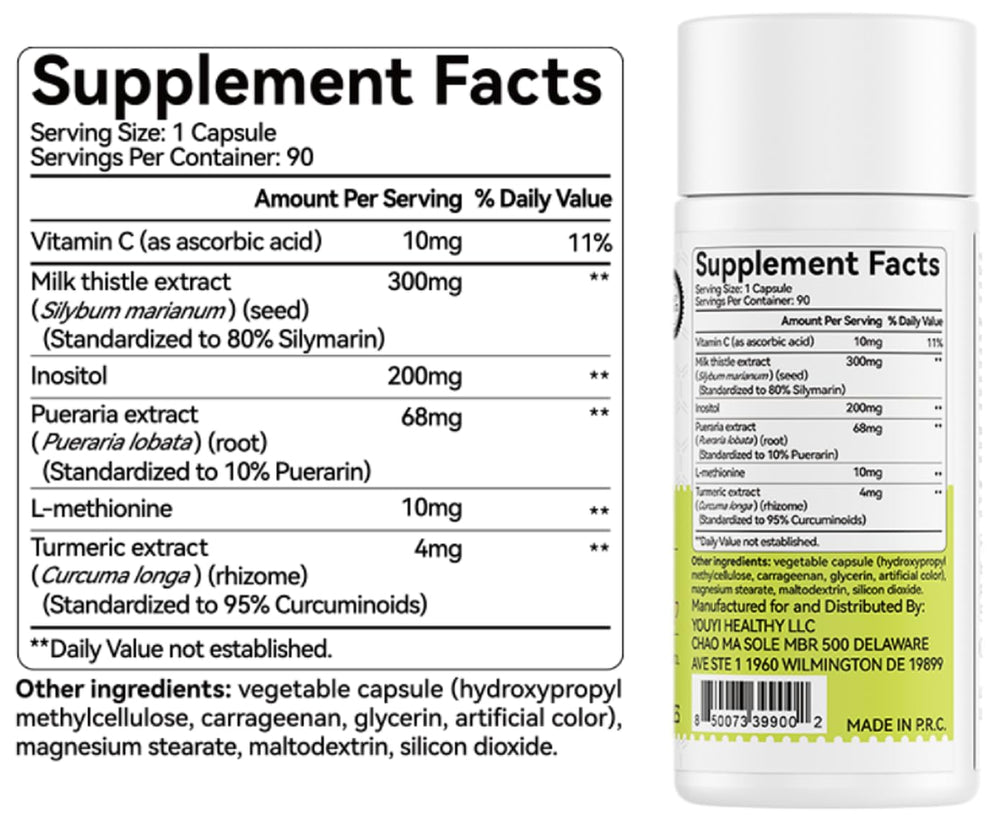 Milk thistle extract capsules close-up