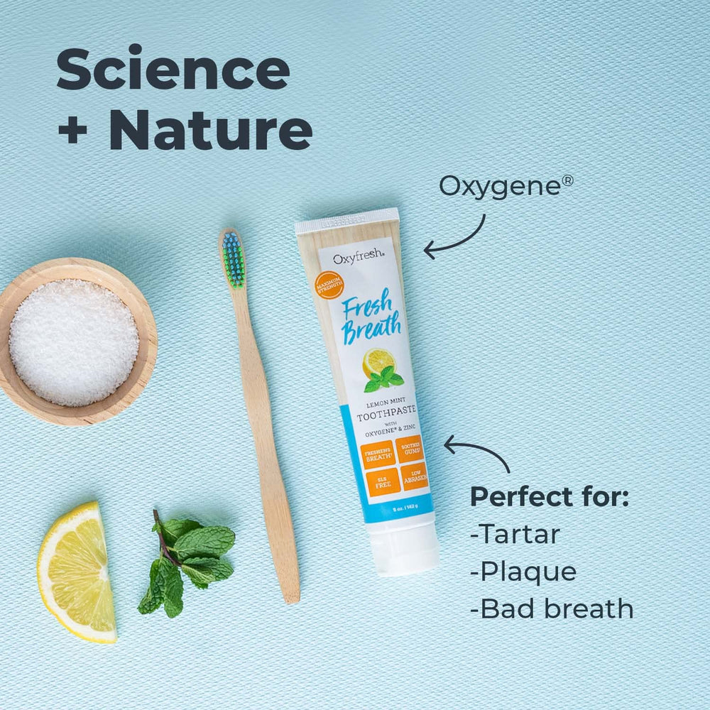 Oxyfresh toothpaste tube with clean packaging