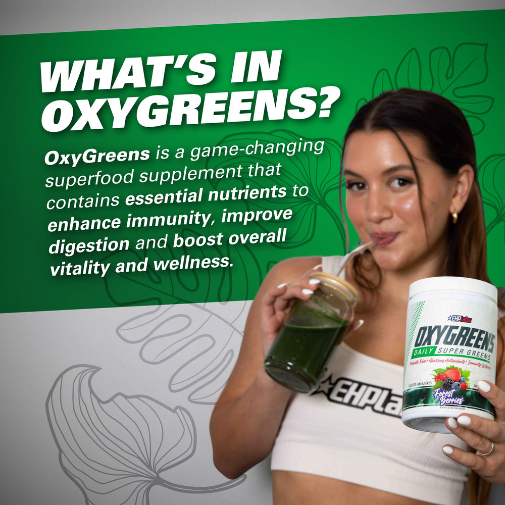 OxyGreens Forest Berries nutrition panel