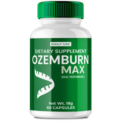 Front view of OzemBurn Max Capsules bottle