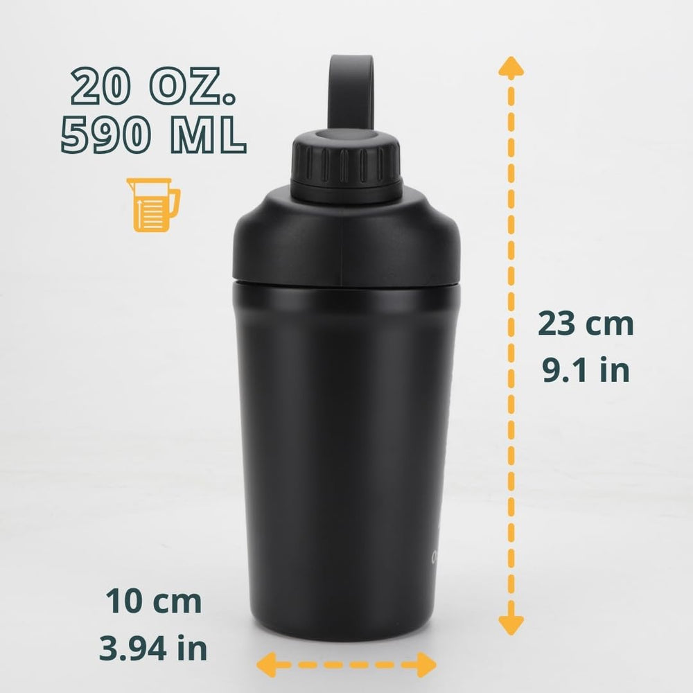 Ozizo protein mixing cup insulated double-wall design keeps drinks hot or cold