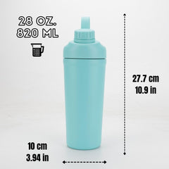 Close-up of lid and cap on Ozizo shaker bottle