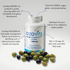 Ozonated olive oil product label