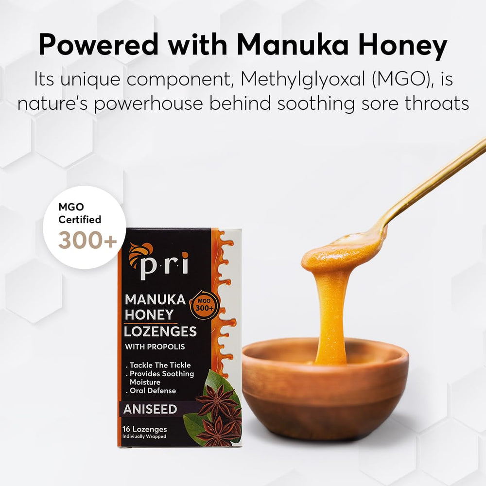 Manuka honey with MGO 300+ certification label
