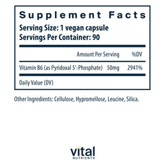 P5P active form Vitamin B6 supplement close-up
