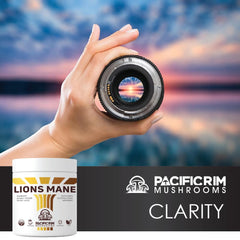 Packaging and bottle details of Pacific Rim Lions Mane powder