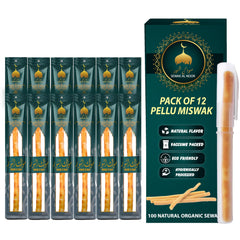 Pack of 12 Miswak sticks with holder
