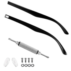 Includes 1 replacement temple with screws, nose pads and screwdriver