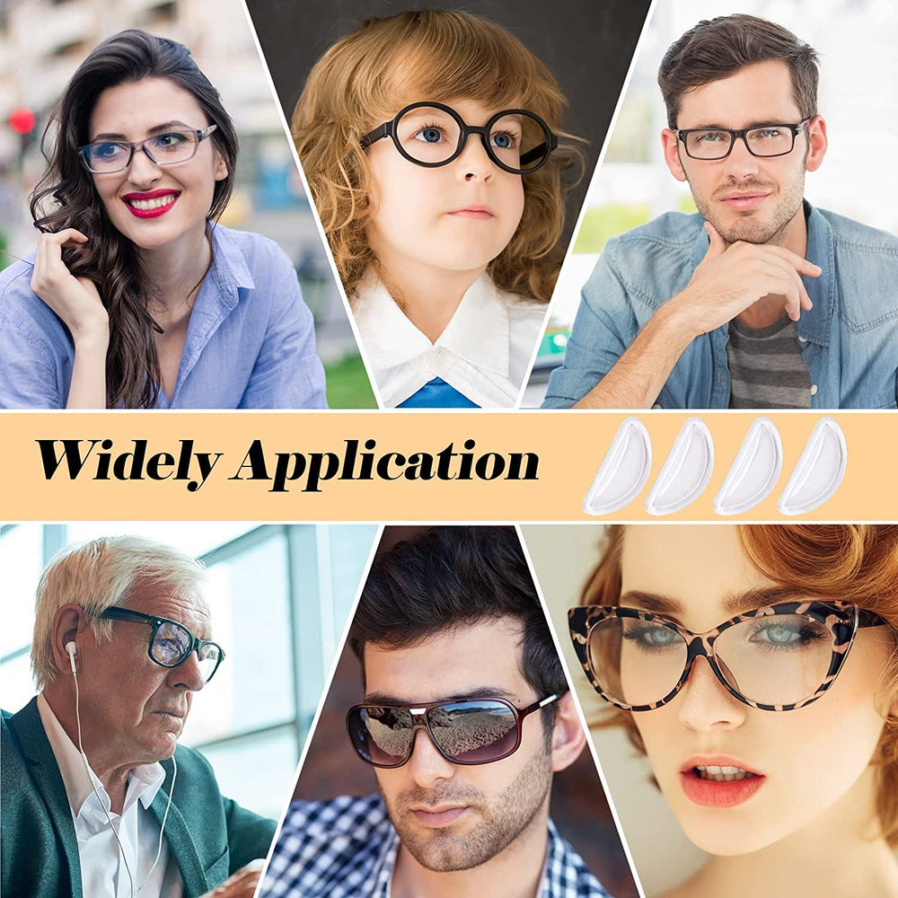 Package includes five black nose pads, five clear nose pads, and a storage box