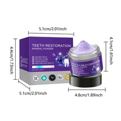 Packaging of 2pcs purple mineral teeth restoration powder