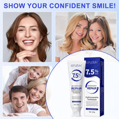 Packaging shows 2 tubes of hydroxyapatite toothpaste